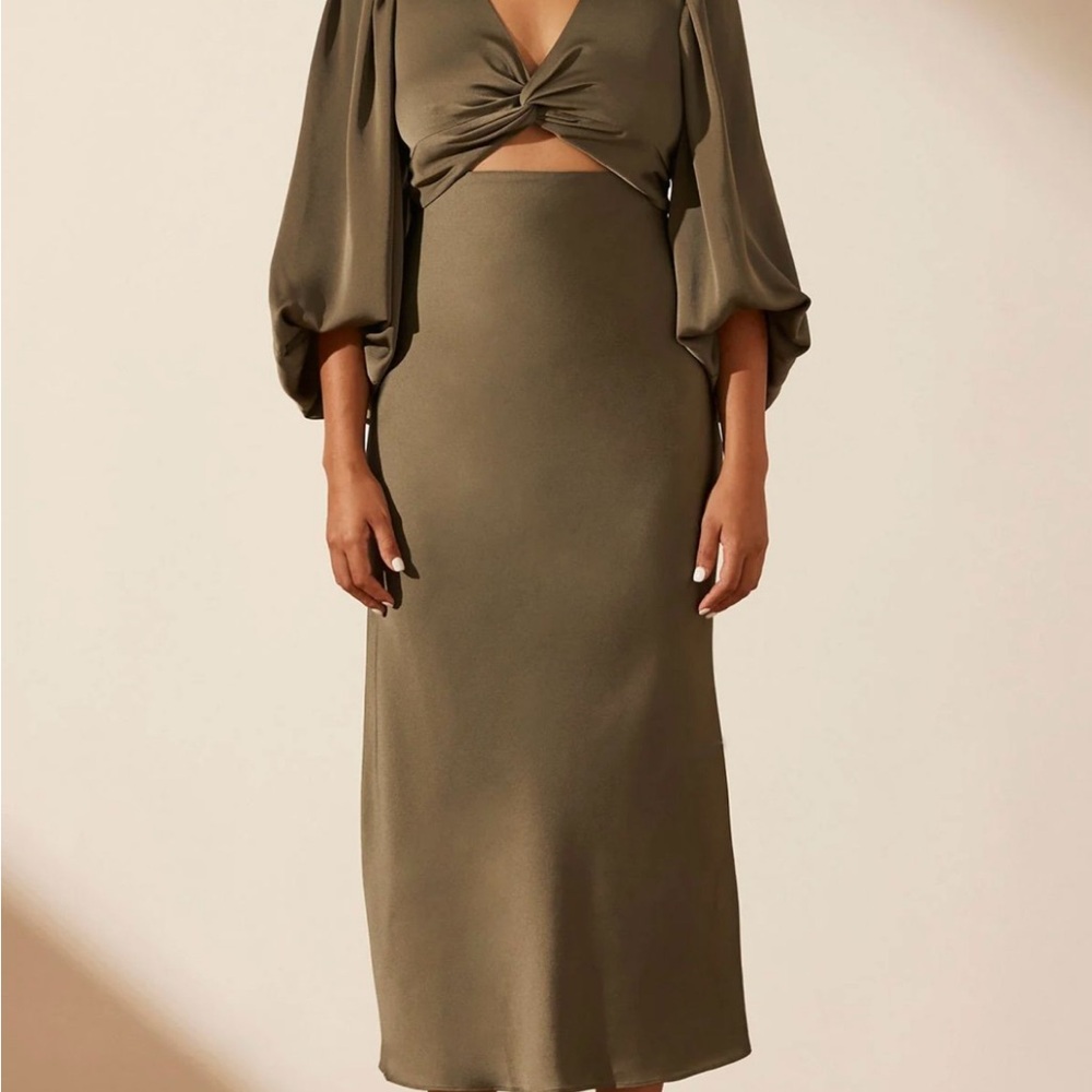 Shona Joy Olive Midi Dress